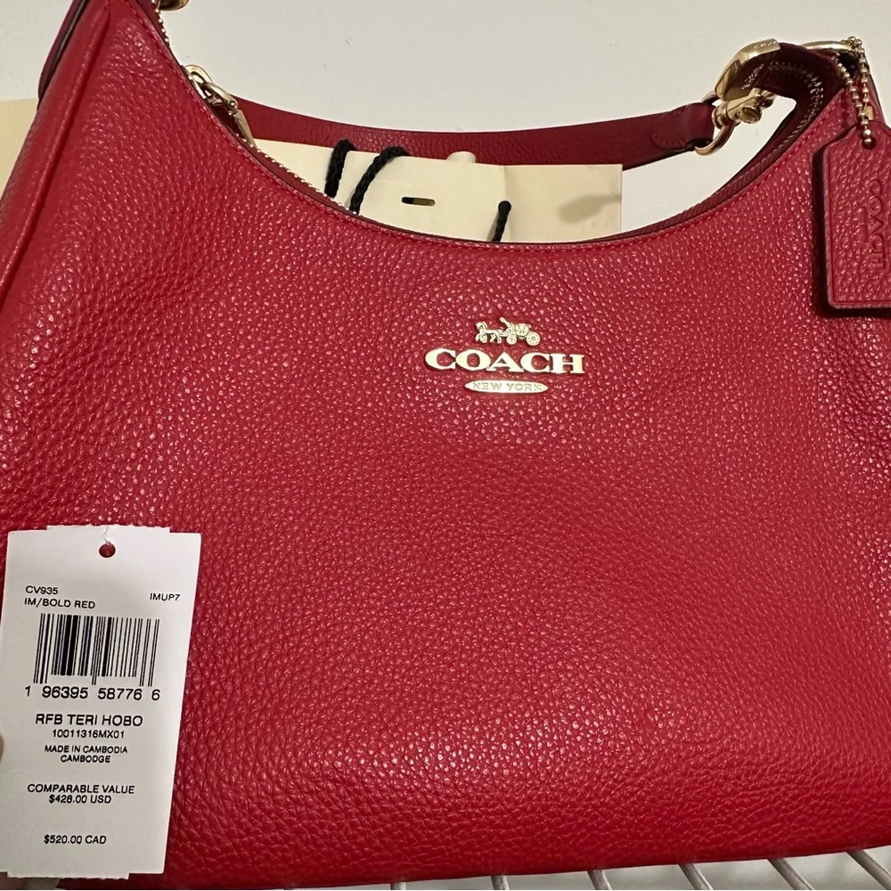 Coach Cherry Red Hobo Bag ❤️ SEND A OFFER!! Free Gift 🎁 w/ purchase - Picture 11 of 11